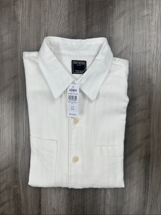 Todd Snyder Other - Todd Snyder Jacquard Two Pocket Point Collar White Long Sleeve Button Down - XL